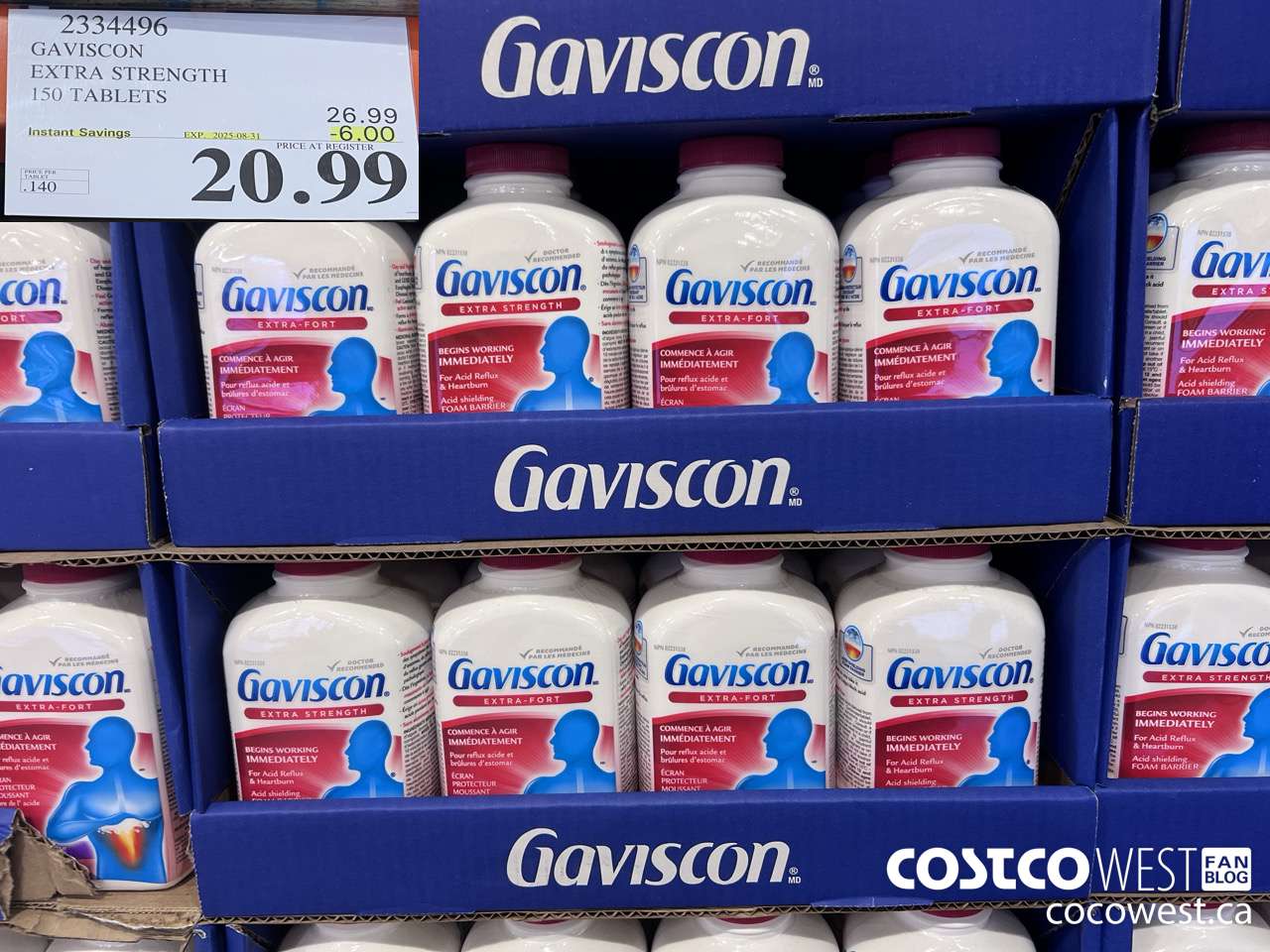 2334496 GAVISCON EXTRA STRENGTH 150 TABLETS ($6.00 INSTANT SAVINGS EXPIRES ON 2025-08-31) $20.99