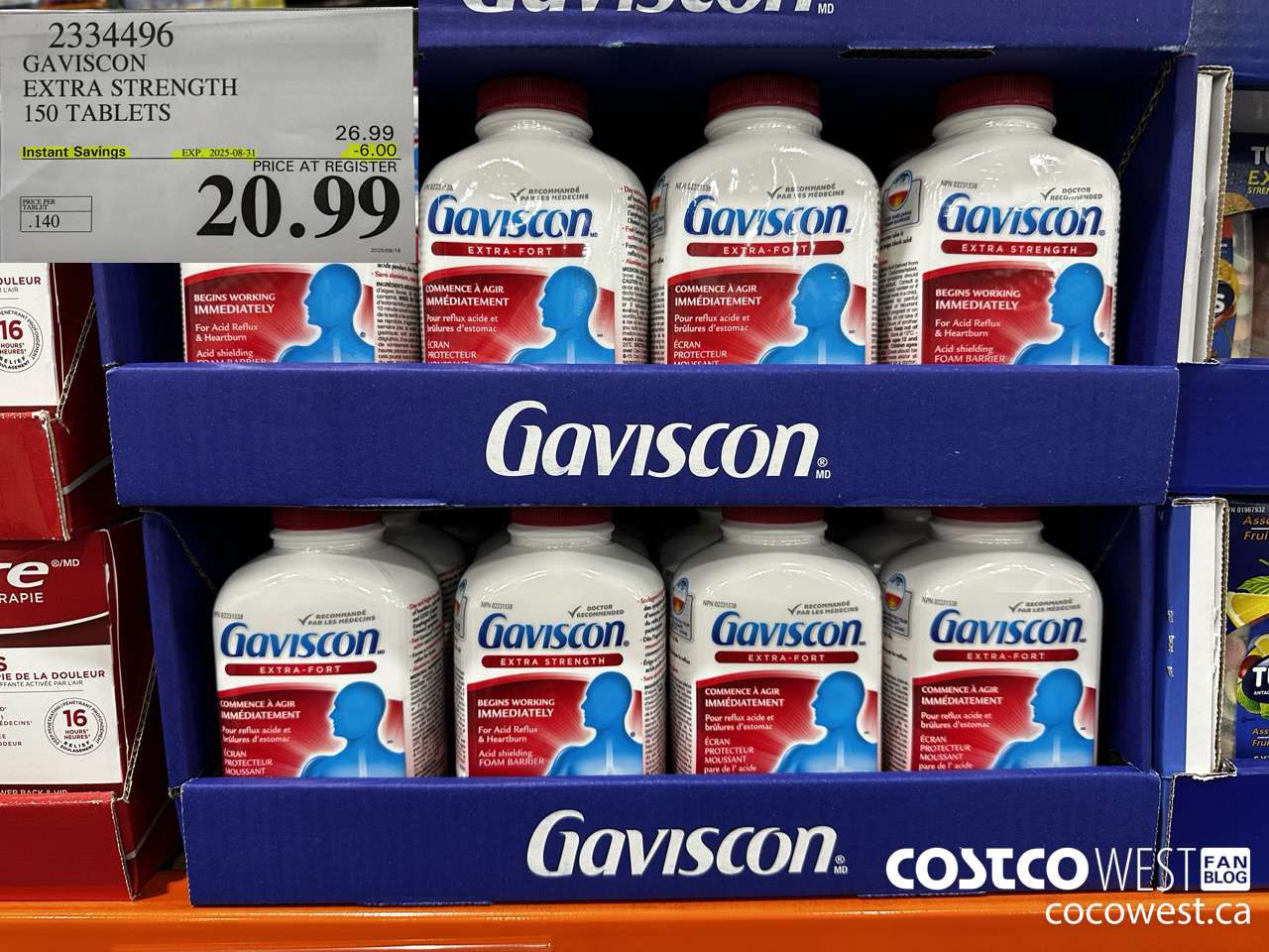 2334496 GAVISCON EXTRA STRENGTH 150 TABLETS ($6.00 INSTANT SAVINGS EXPIRES ON 2025-08-31) $20.99