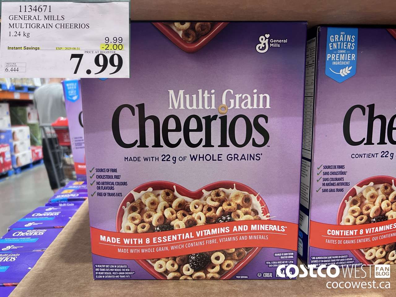 1134671 GENERAL MILLS MULTIGRAIN CHEERIOS 1.24 kg ($2.00 INSTANT SAVINGS EXPIRES ON 2025-08-31) $7.99