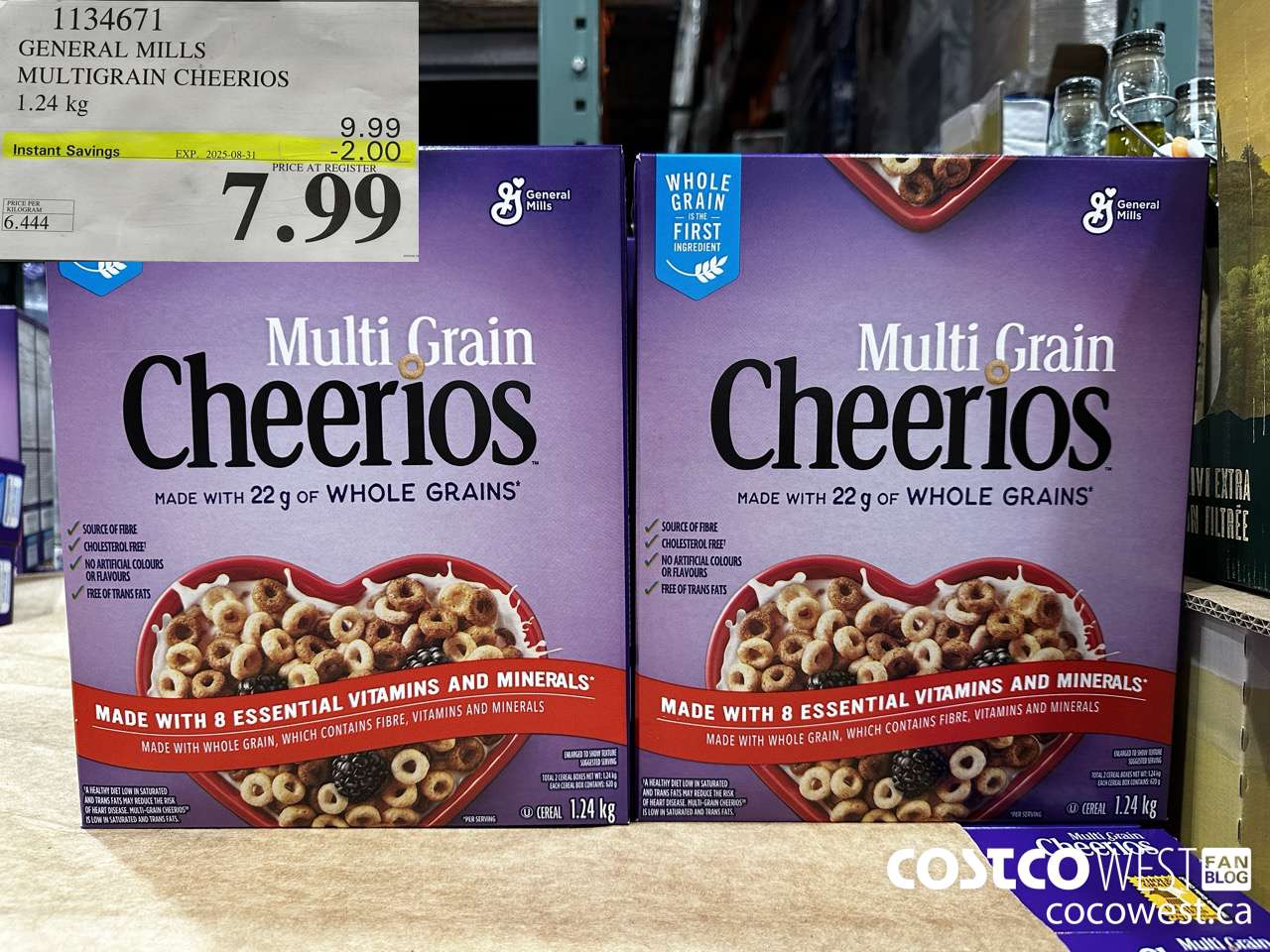 1134671 GENERAL MILLS MULTIGRAIN CHEERIOS 1.24 kg ($2.00 INSTANT SAVINGS EXPIRES ON 2025-08-31) $7.99