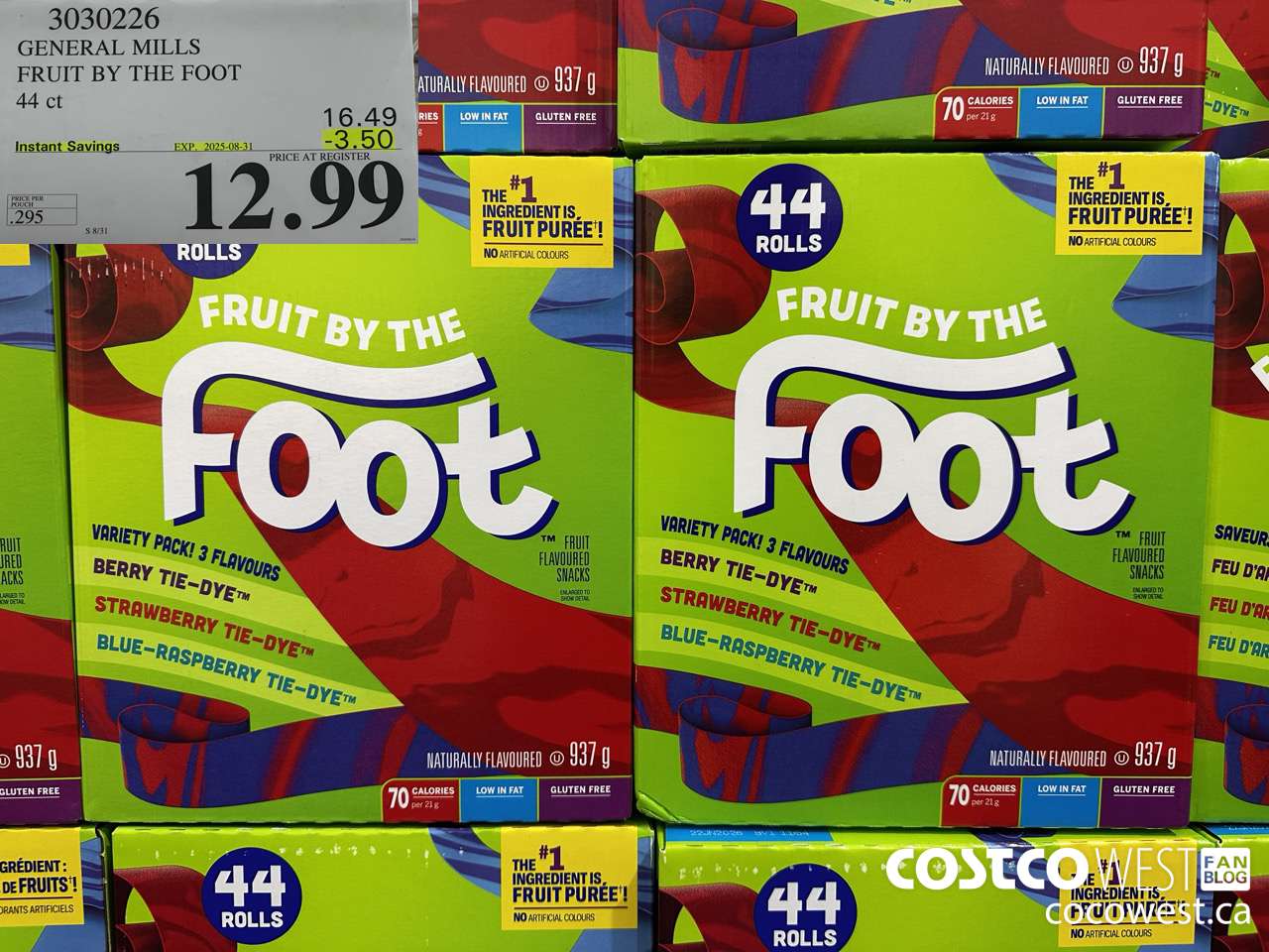 3030226 GENERAL MILLS FRUIT BY THE FOOT 44 ct ($3.50 INSTANT SAVINGS EXPIRES ON 2025-08-31) $12.99