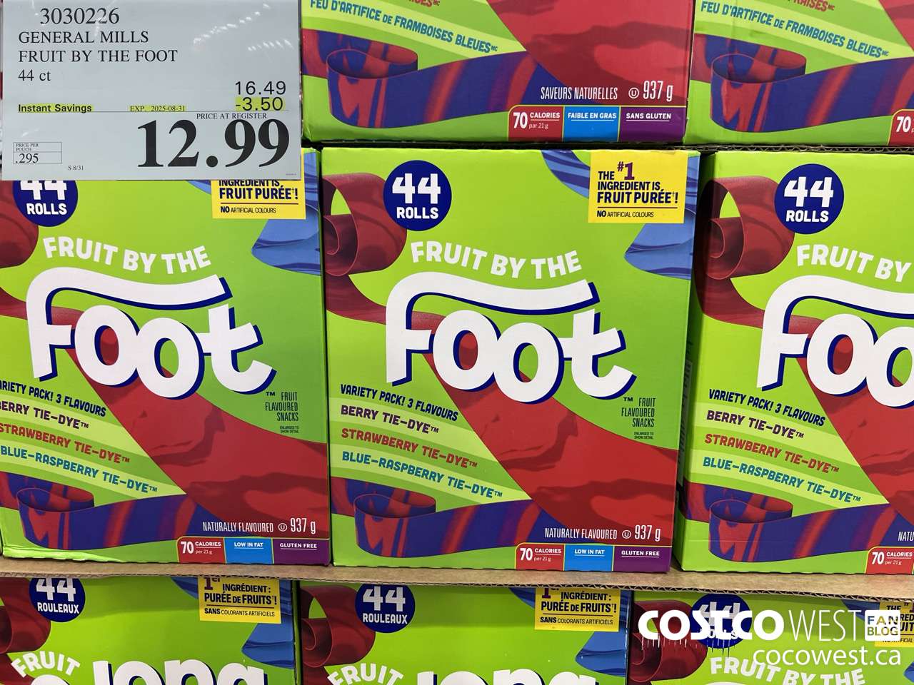 3030226 GENERAL MILLS FRUIT BY THE FOOT 44 ct ($3.50 INSTANT SAVINGS EXPIRES ON 2025-08-31) $12.99