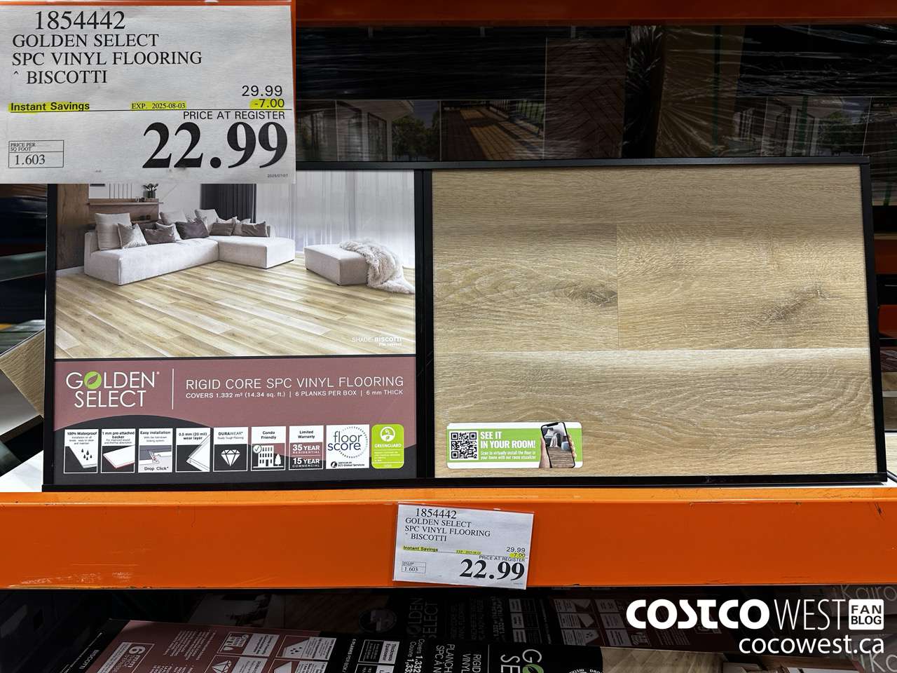 1854442 GOLDEN SELECT SPC VINYL FLOORING BISCOTTI ($7.00 INSTANT SAVINGS EXPIRES ON 2025-08-03) $22.99