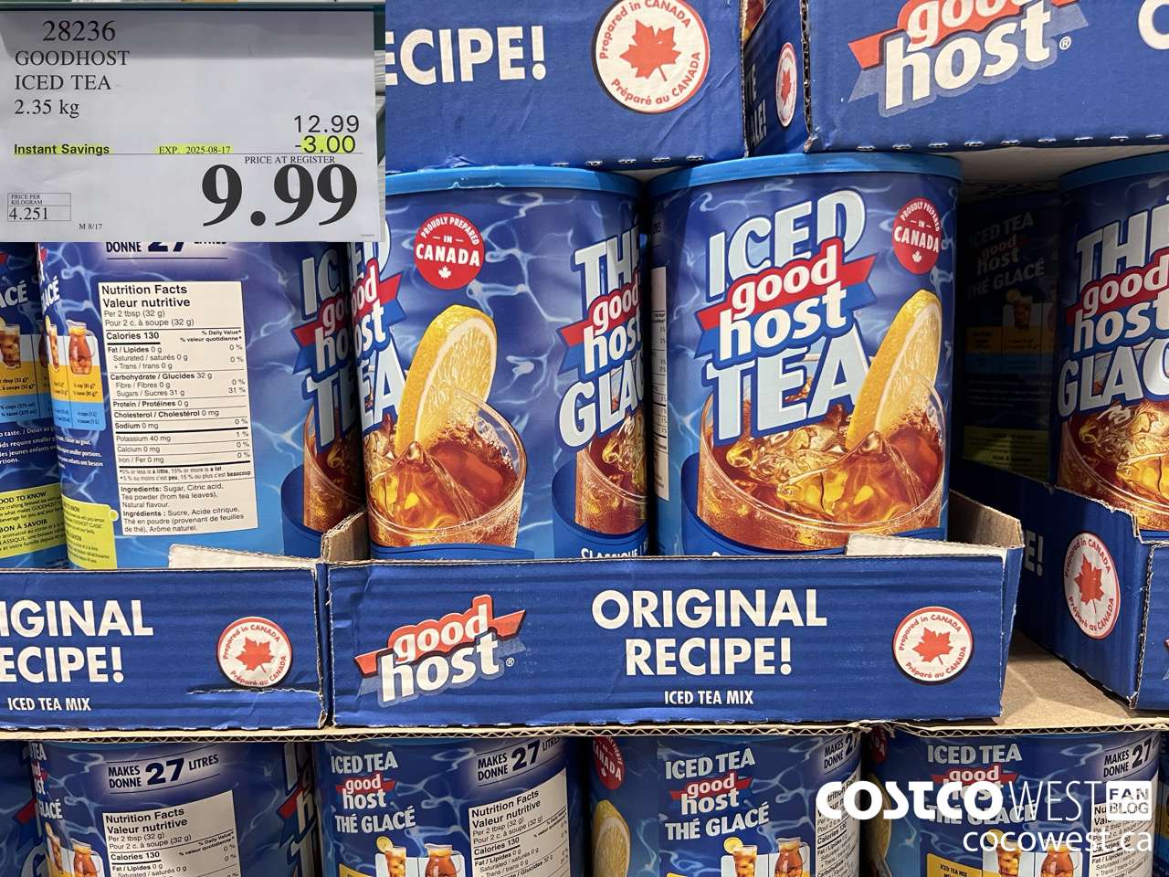 28236 GOODHOST ICED TEA 2.35 kg ($3.00 INSTANT SAVINGS EXPIRES ON 2025-08-17) $9.99