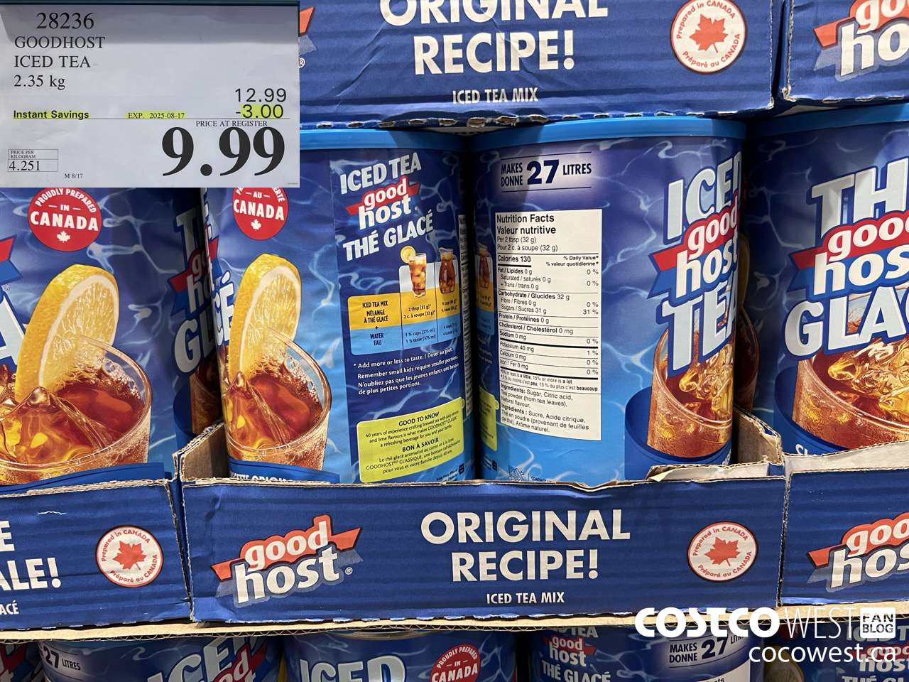 28236 GOODHOST ICED TEA 2.35 kg ($3.00 INSTANT SAVINGS EXPIRES ON 2025-08-17) $9.99