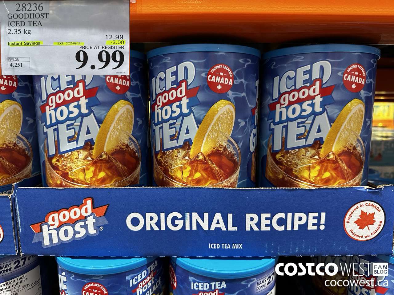 28236 GOODHOST ICED TEA 2.35 kg ($3.00 INSTANT SAVINGS EXPIRES ON 2025-08-19) $9.99