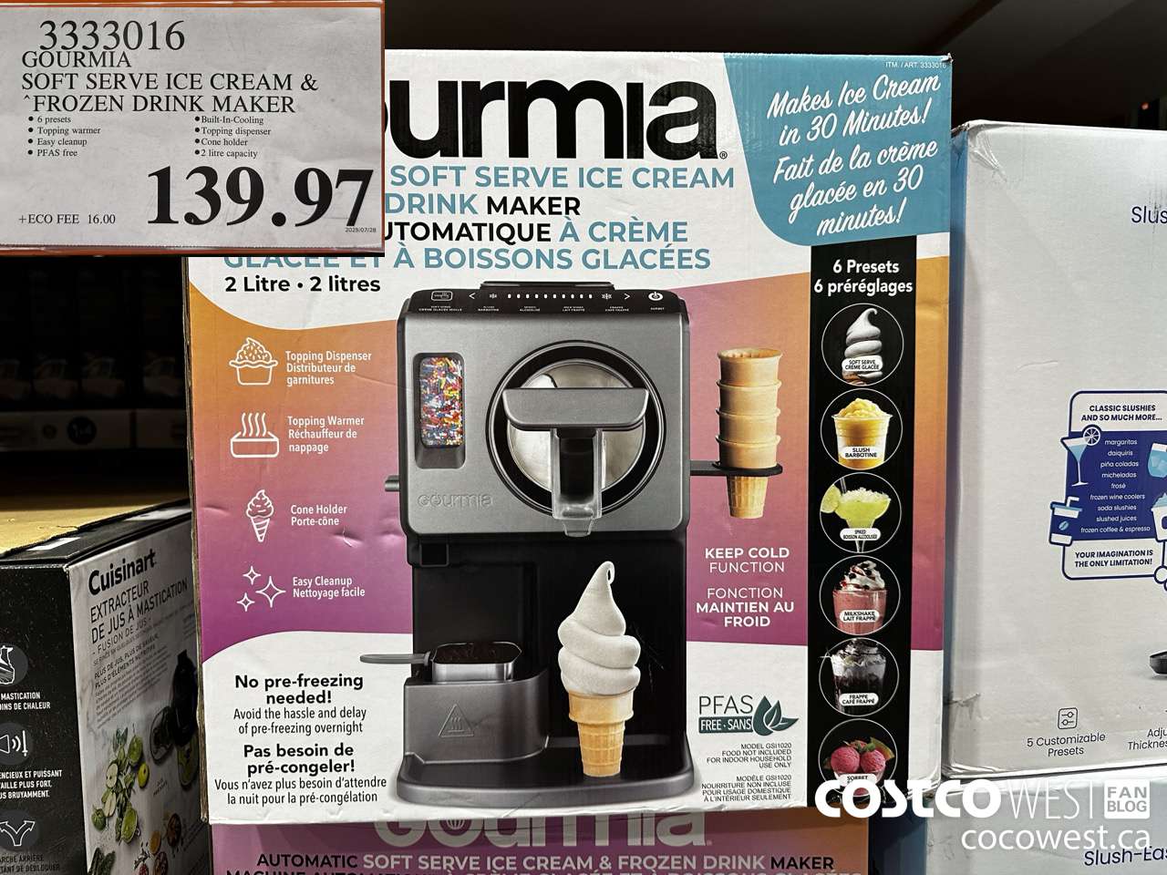 3333016 GOURMIA SOFT SERVE ICE CREAM & FROZEN DRINK MAKER $139.97