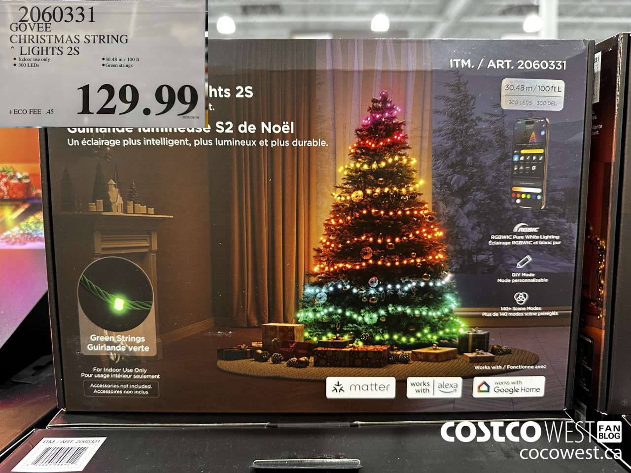 2060331 GOVEE CHRISTMAS STRING LIGHTS 2S $129.99