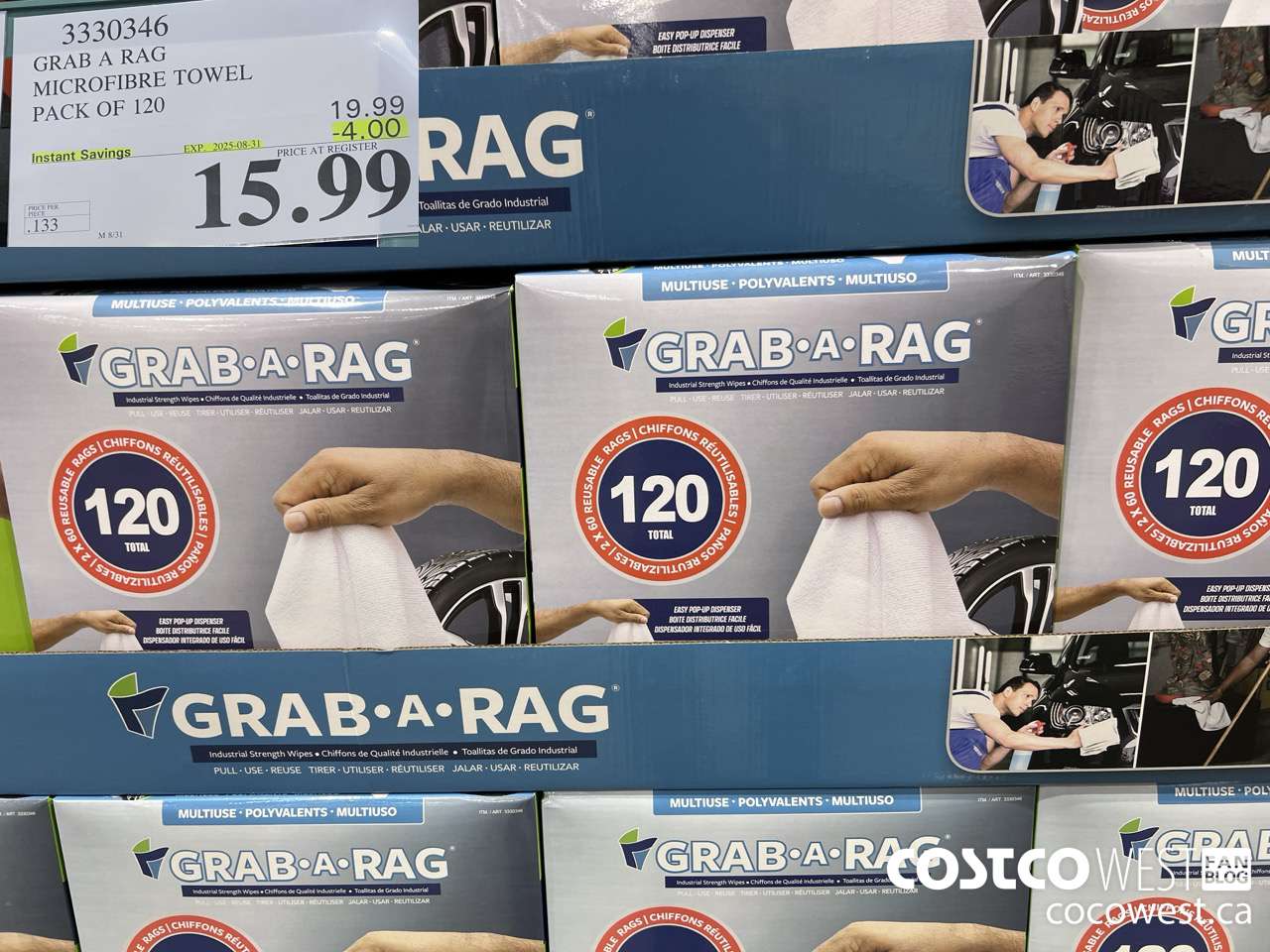 3330346 GRAB A RAG MICROFIBRE TOWEL PACK OF 120 ($4.00 INSTANT SAVINGS EXPIRES ON 2025-08-31) $15.99