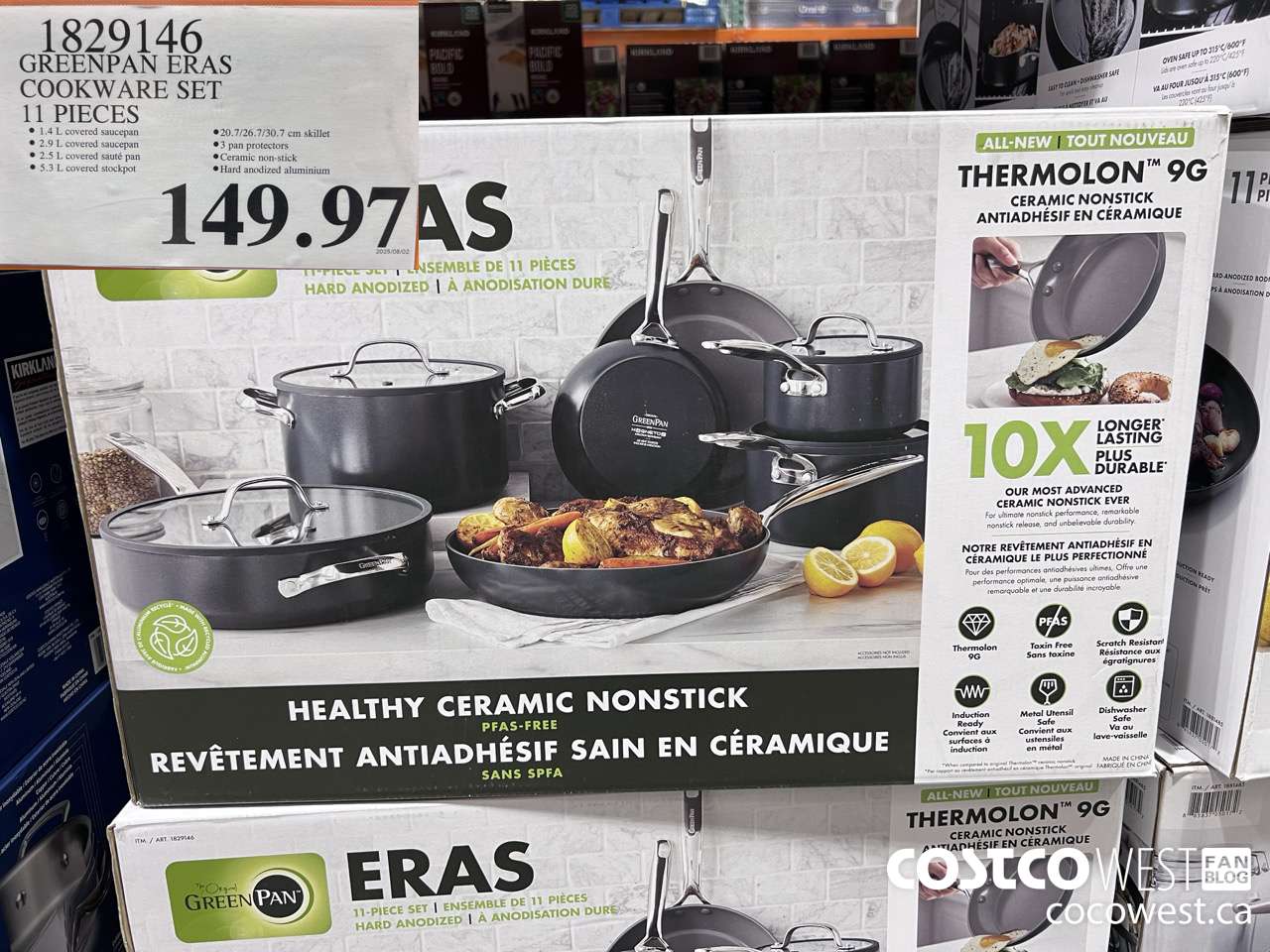 1829146 GREENPAN ERAS COOKWARE SET 11 PIECES $149.97