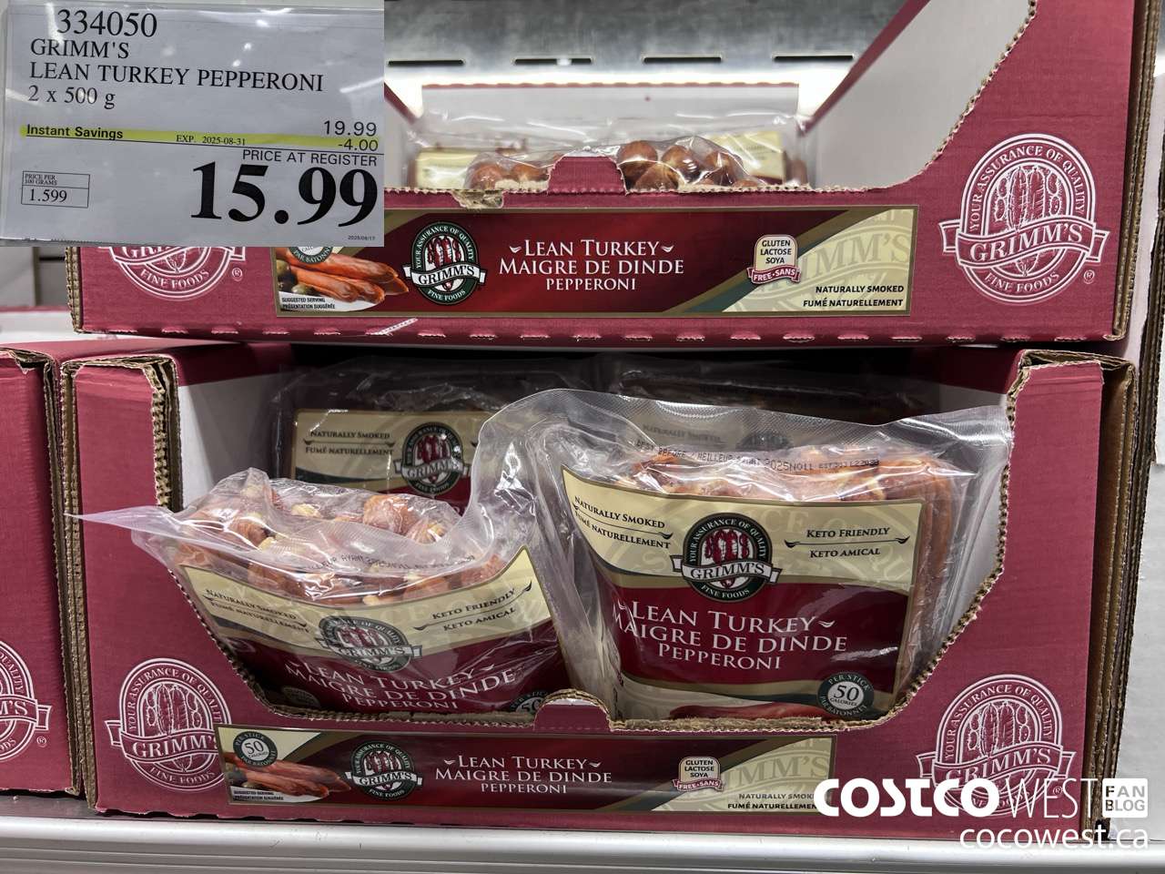 334050 GRIMM'S YOURS NATURALLY TURKEY PEPPERONI 1 kg ($4.00 INSTANT SAVINGS EXPIRES ON 2025-08-31) $15.99