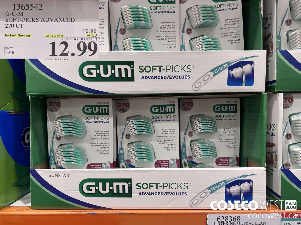 1365542 G-U-M SOFT-PICKS ADVANCED 270 CT ($4.00 INSTANT SAVINGS EXPIRES ON 2025-08-31) $12.99