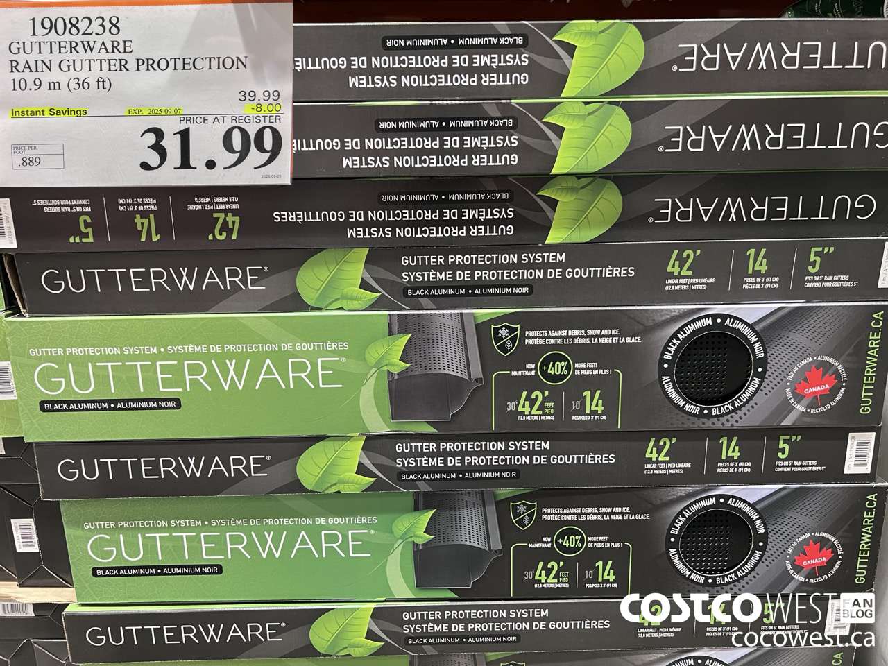 1908238 GUTTERWARE RAIN GUTTER PROTECTION 10.9M (36FT) ($8.00 INSTANT SAVINGS EXPIRES ON 2025-09-07) $31.99