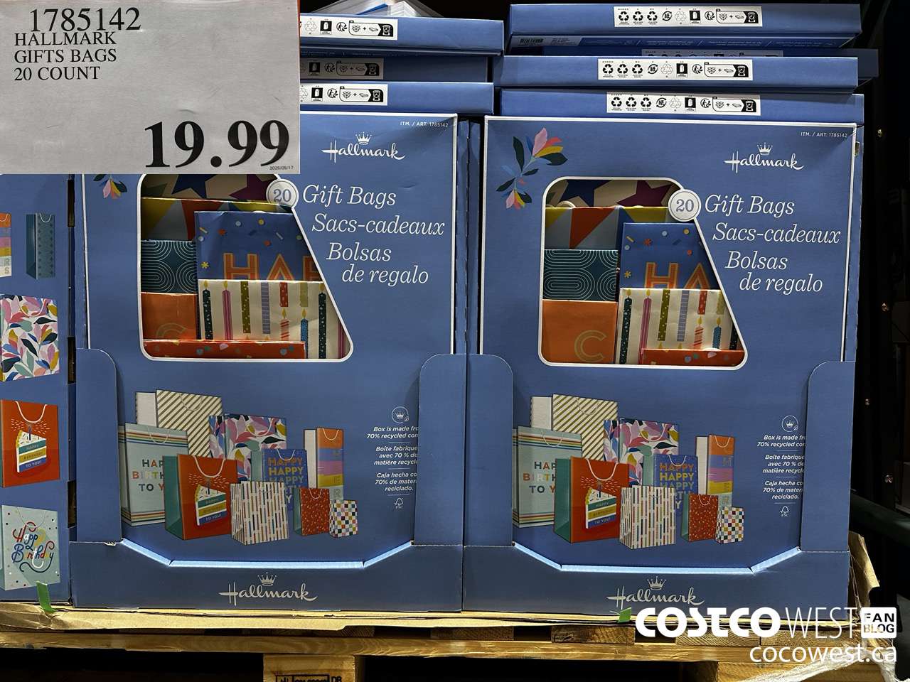 1785142 HALLMARK GIFT BAGS 20 COUNT $19.99