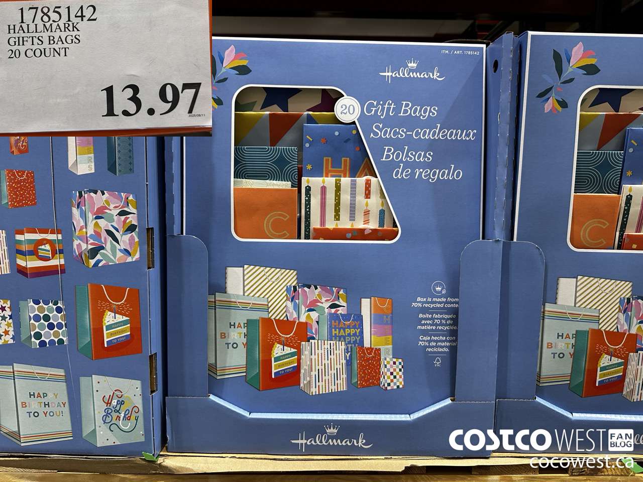 1785142 HALLMARK GIFT BAGS 20 COUNT $13.97
