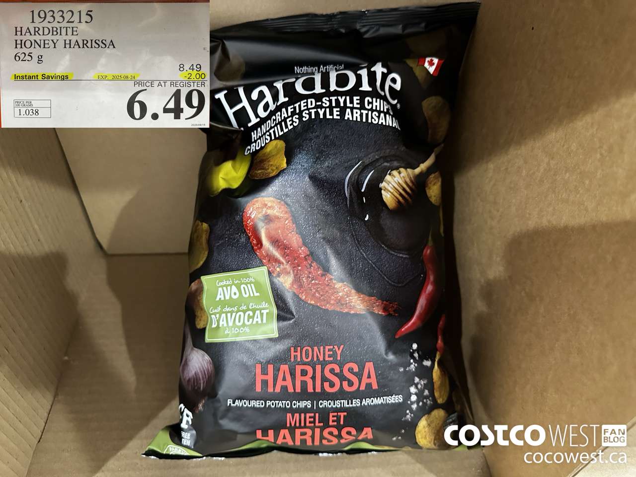 1933215 HARDBITE HONEY HARISSA 625G ($2.00 INSTANT SAVINGS EXPIRES ON 2025-08-24) $6.49