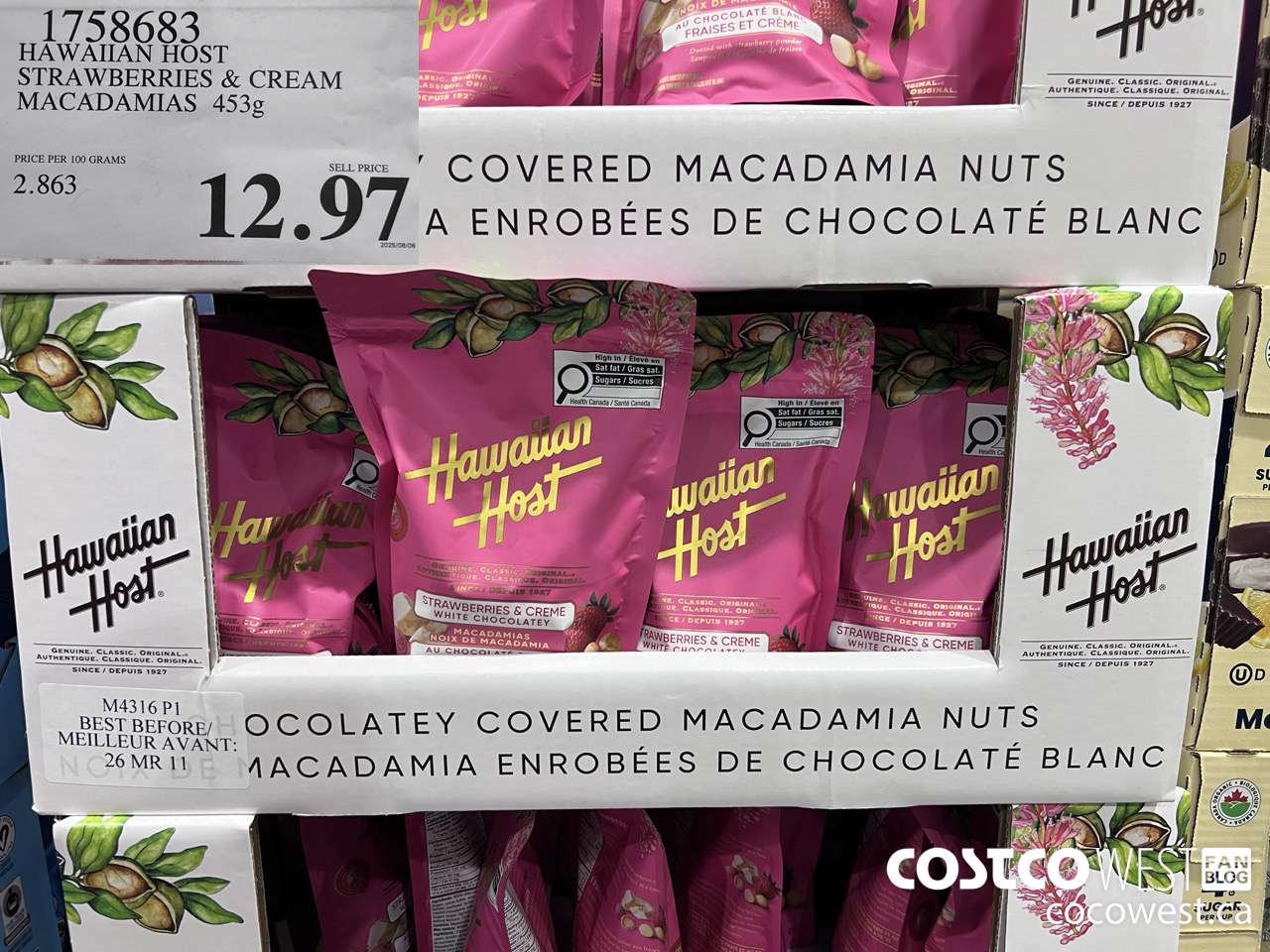 1758683 HAWAIIAN HOST STRAWBERRIES & CREAM MACADAMIAS 453G $12.97