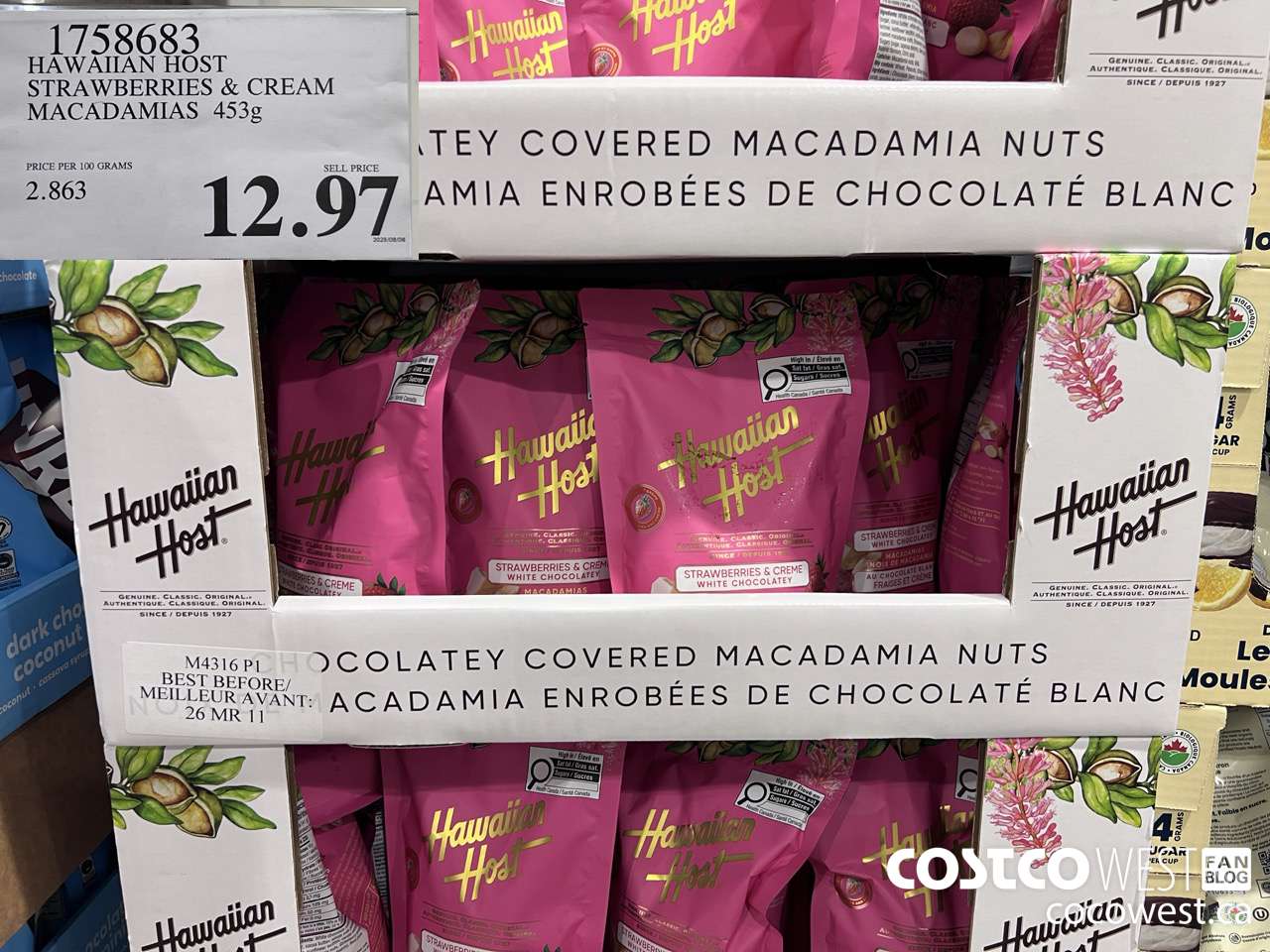 1758683 HAWAIIAN HOST STRAWBERRIES & CREAM MACADAMIAS 453G $12.97