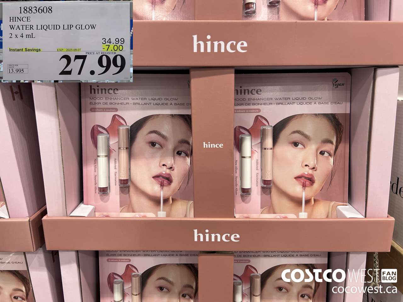 1883608 HINCE WATER LIQUID LIP GLOW 2 X 4ML ($7.00 INSTANT SAVINGS EXPIRES ON 2025-09-07) $27.99