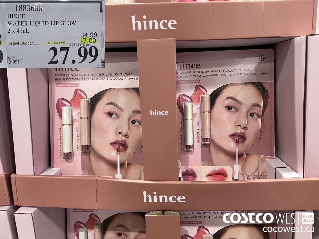 1883608 HINCE WATER LIQUID LIP GLOW 2 X 4ML ($7.00 INSTANT SAVINGS EXPIRES ON 2025-09-07) $27.99