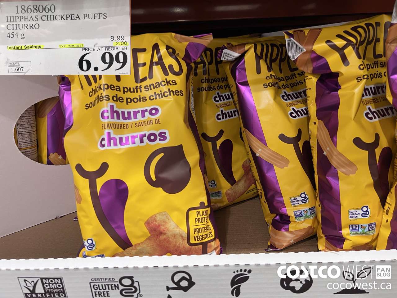 1868060 HIPPEAS CHICKPEA PUFFS CHURRO 454G ($2.00 INSTANT SAVINGS EXPIRES ON 2025-08-17) $6.99