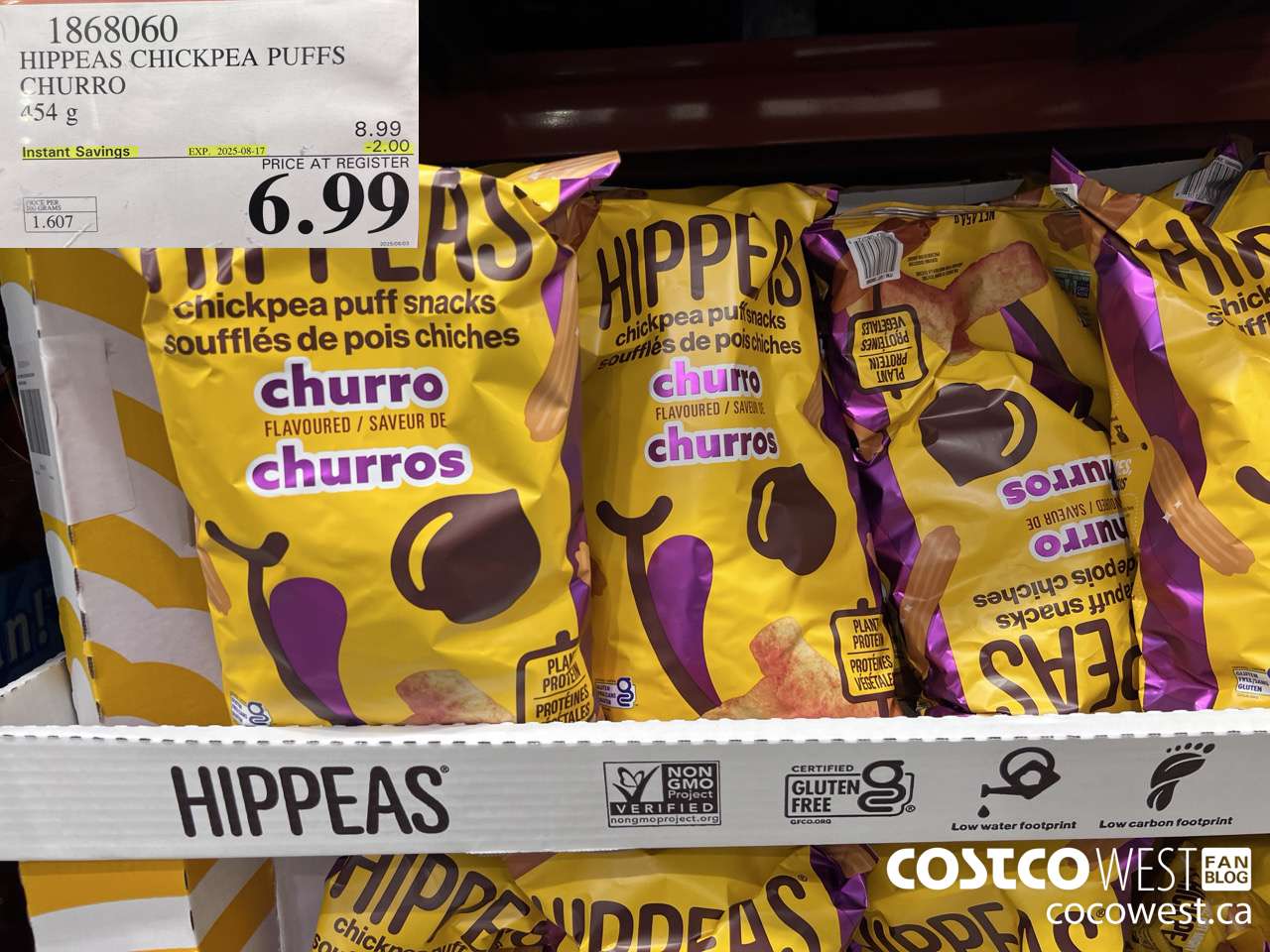 1868060 HIPPEAS CHICKPEA PUFFS CHURRO 454G ($2.00 INSTANT SAVINGS EXPIRES ON 2025-08-17) $6.99