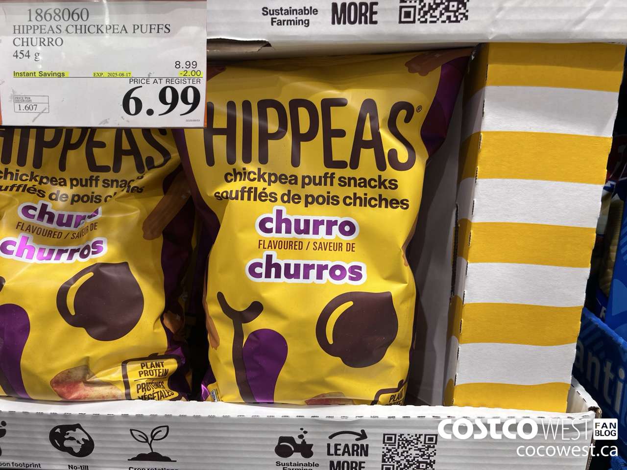 1868060 HIPPEAS CHICKPEA PUFFS CHURRO 454G ($2.00 INSTANT SAVINGS EXPIRES ON 2025-08-17) $6.99