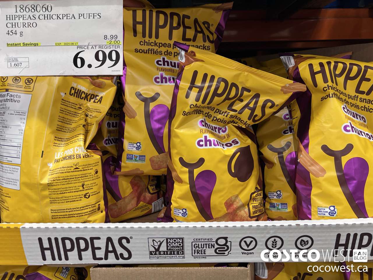 1868060 HIPPEAS CHICKPEA PUFFS CHURRO 454G ($2.00 INSTANT SAVINGS EXPIRES ON 2025-08-17) $6.99