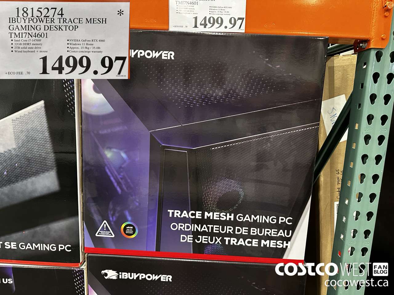 1815274 IBUYPOWER TRACE MESH GAMING DESKTOP TMI7N4601 $1499.97