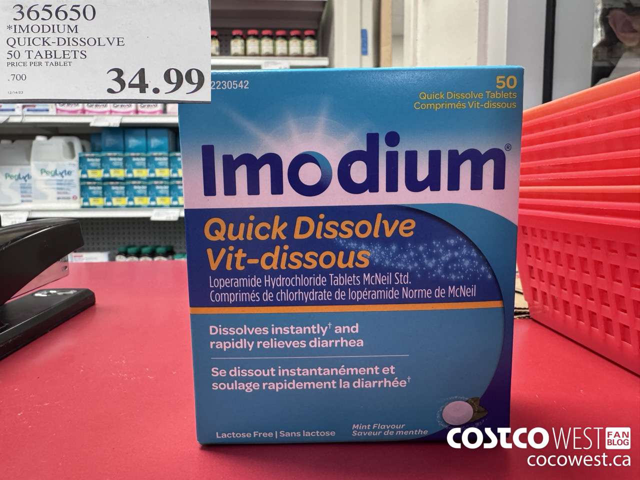 365650 IMODIUM QUICK-DISSOLVE 50 TABLETS $34.99