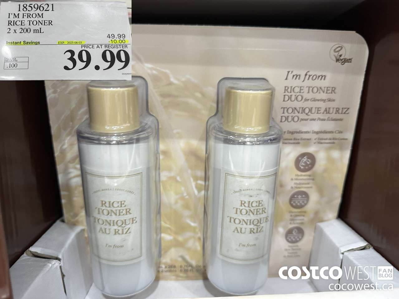 1859621 I'M FROM RICE TONER 2 X 200ML ($10.00 INSTANT SAVINGS EXPIRES ON 2025-08-03) $39.99