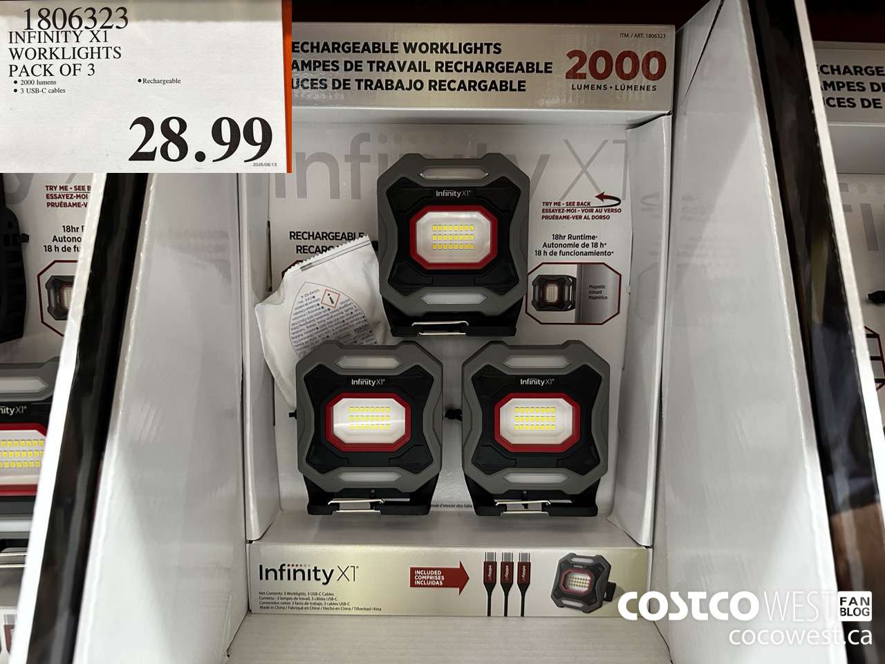 1806323 INFINITY X1 WORKLIGHTS PACK OF 3 $28.99