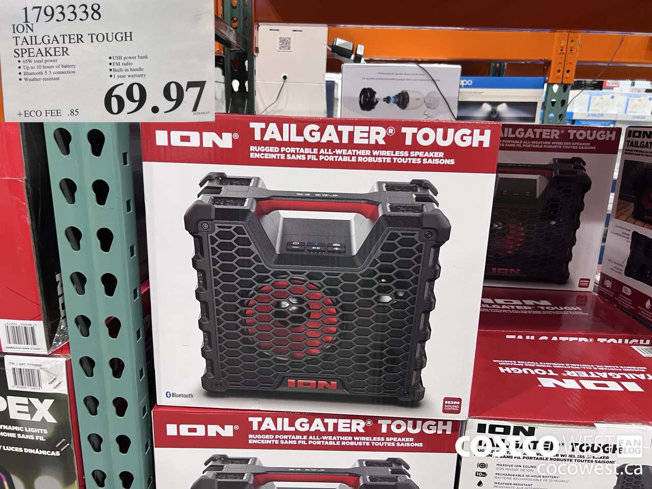 1793338 ION AUDIO TAILGATER TOUGH SPEAKER $69.97