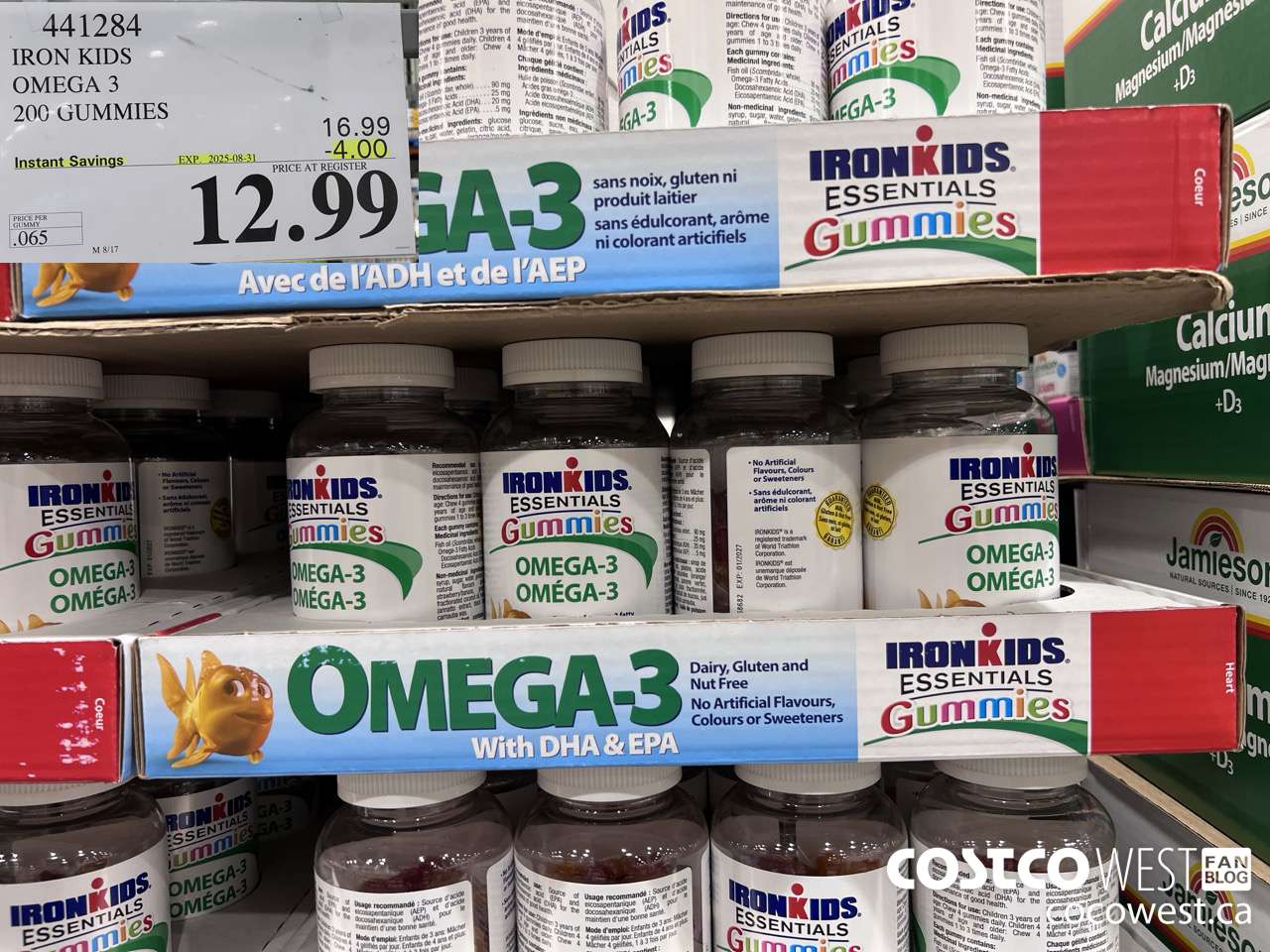 441284 IRON KIDS OMEGA 3 200 GUMMIES ($4.00 INSTANT SAVINGS EXPIRES ON 2025-08-31) $12.99