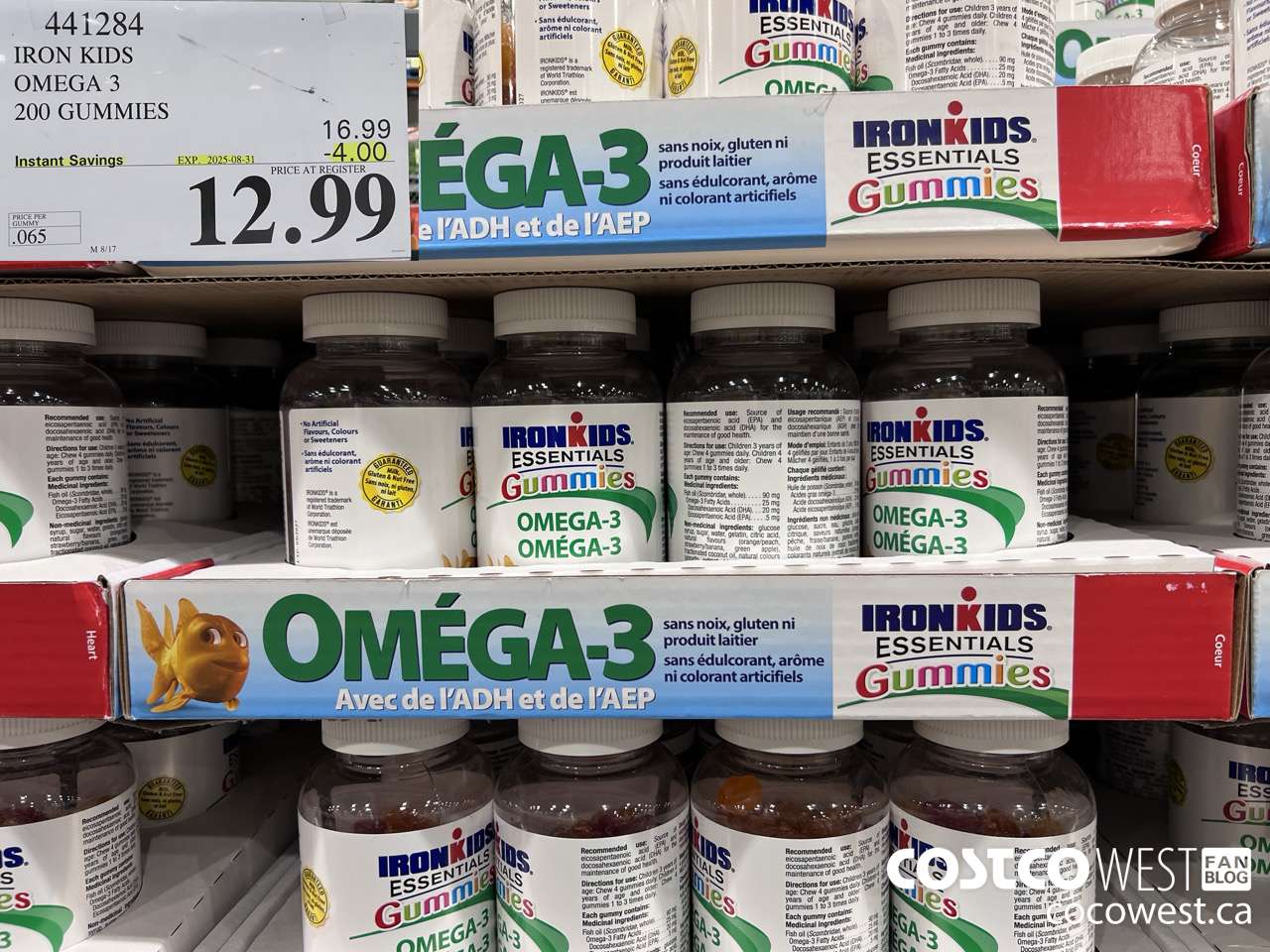 441284 IRON KIDS OMEGA 3 200 GUMMIES ($4.00 INSTANT SAVINGS EXPIRES ON 2025-08-31) $12.99