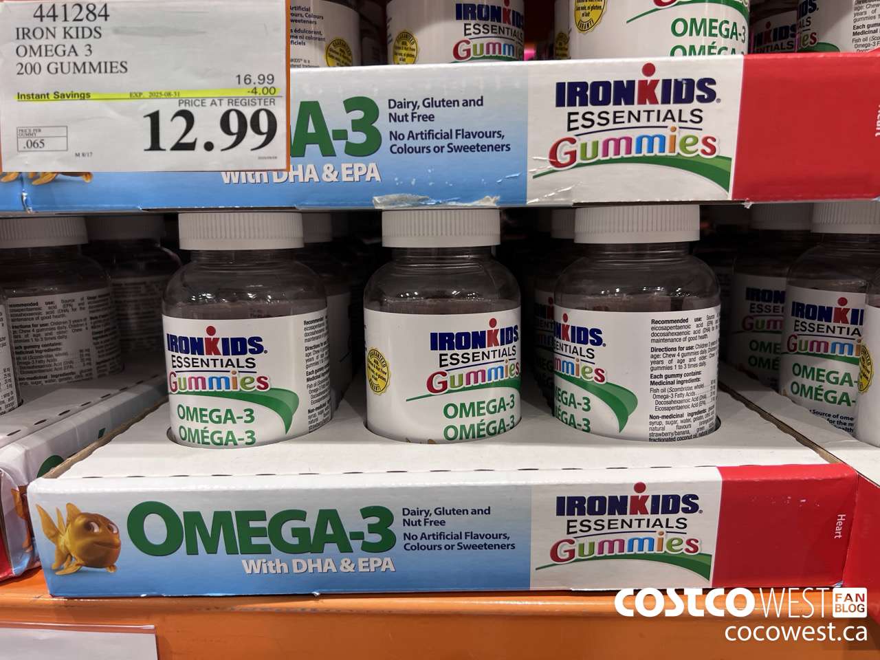 441284 IRON KIDS OMEGA 3 200 GUMMIES ($4.00 INSTANT SAVINGS EXPIRES ON 2025-08-31) $12.99