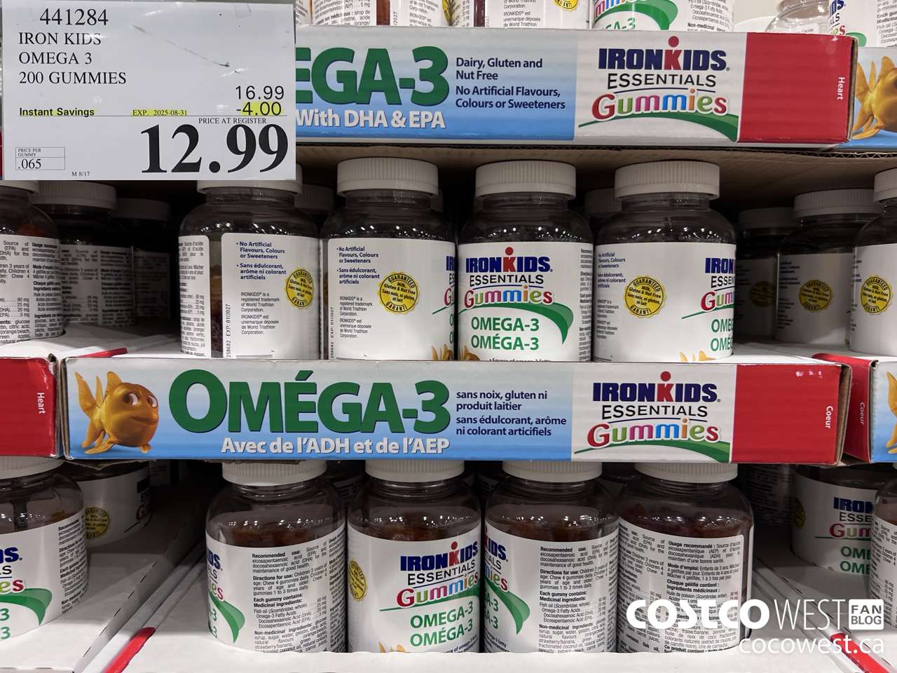 441284 IRON KIDS OMEGA 3 200 GUMMIES ($4.00 INSTANT SAVINGS EXPIRES ON 2025-08-31) $12.99