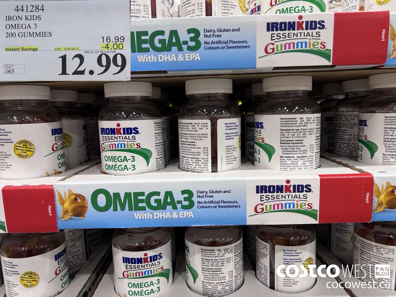 441284 IRON KIDS OMEGA 3 200 GUMMIES ($4.00 INSTANT SAVINGS EXPIRES ON 2025-08-31) $12.99