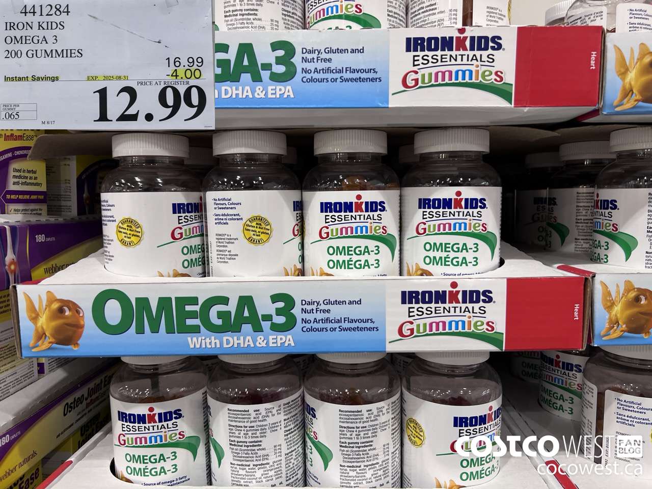 441284 IRON KIDS OMEGA 3 200 GUMMIES ($4.00 INSTANT SAVINGS EXPIRES ON 2025-08-31) $12.99