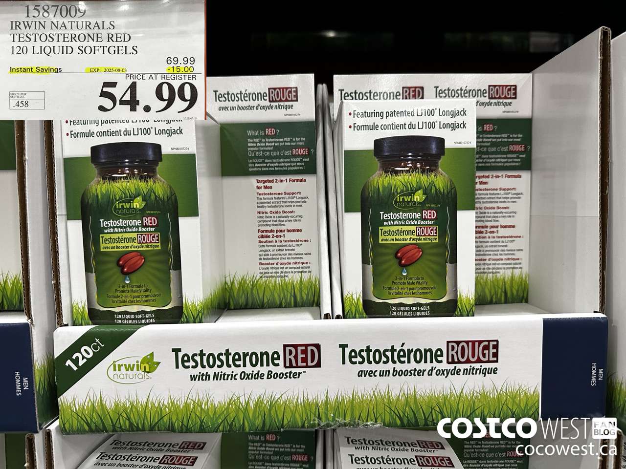 1587009 IRWIN NATURALS TESTOSTERONE RED 120 SOFT-GELS ($15.00 INSTANT SAVINGS EXPIRES ON 2025-08-03) $54.99