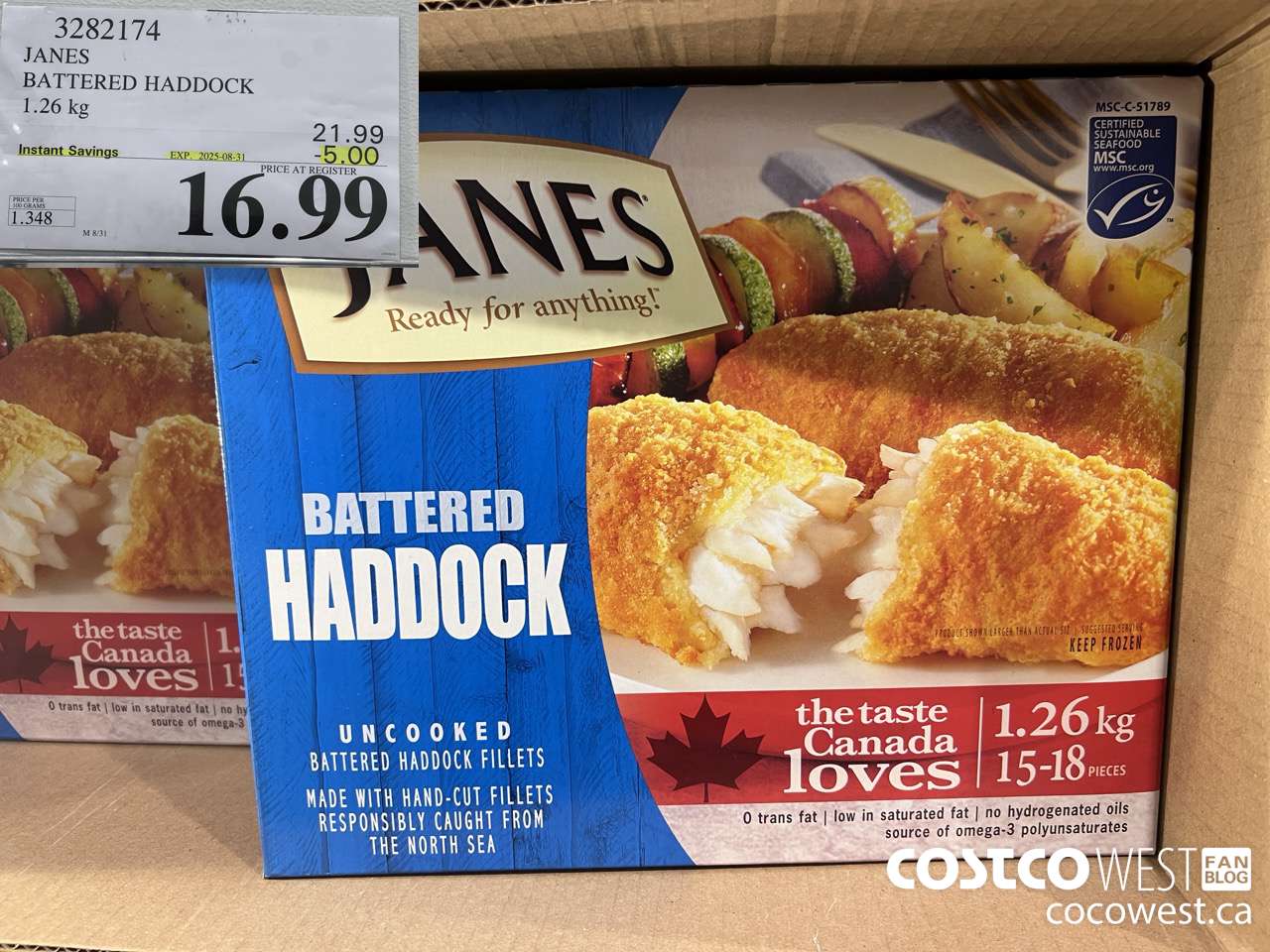 3282174 JANES BATTERED HADDOCK 1.26KG ($5.00 INSTANT SAVINGS EXPIRES ON 2025-08-31) $16.99