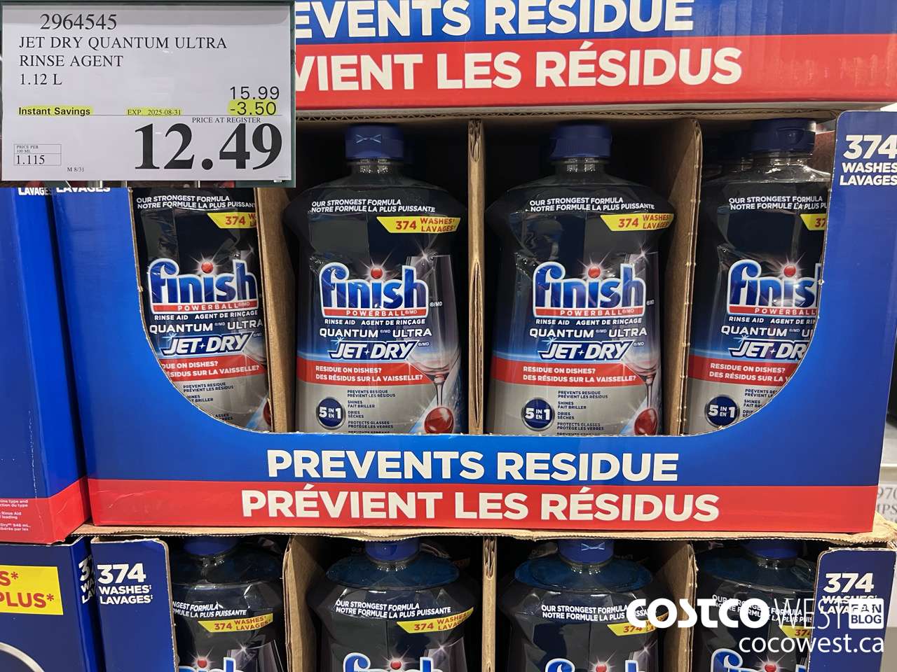 2964545 JET DRY QUANTUM ULTRA RINSE AGENT 1.12L ($3.50 INSTANT SAVINGS EXPIRES ON 2025-08-31) $12.49