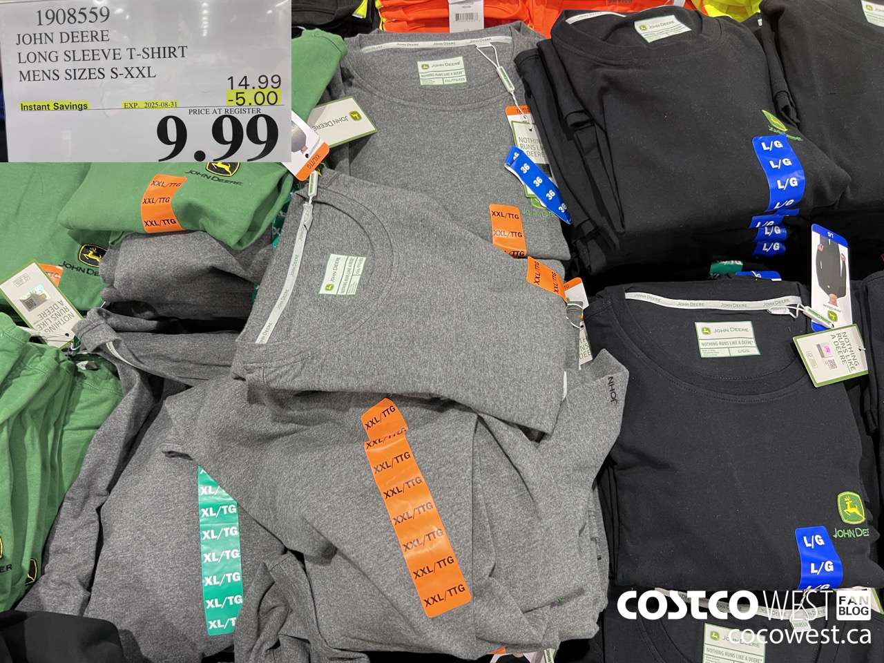 1908559 JOHN DEERE LONG SLEEVE T-SHIRT MENS SIZES S-XXL ($5.00 INSTANT SAVINGS EXPIRES ON 2025-08-31) $9.99