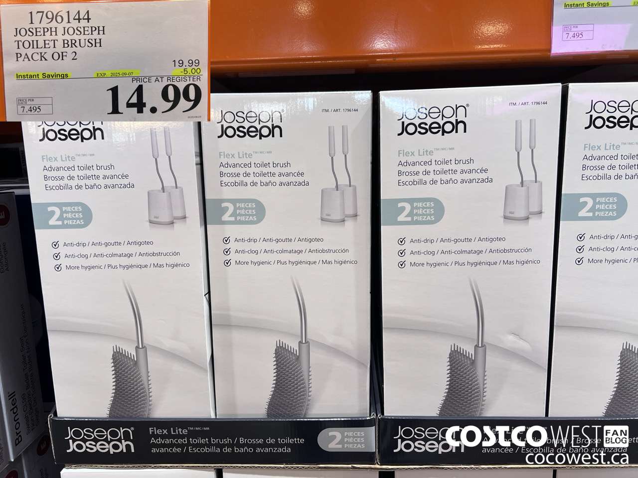 1796144 JOSEPH JOSEPH TOILET BRUSH PACK OF 2 ($5.00 INSTANT SAVINGS EXPIRES ON 2025-09-07) $14.99