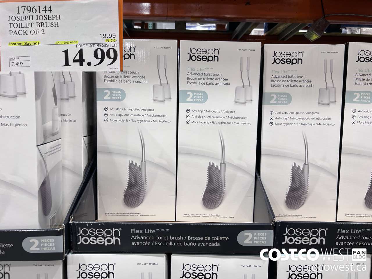 1796144 JOSEPH JOSEPH TOILET BRUSH PACK OF 2 ($5.00 INSTANT SAVINGS EXPIRES ON 2025-09-07) $14.99