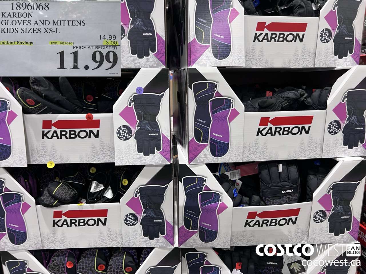 1896068 KARBON GLOVES AND MITTENS KIDS SIZES XS-L ($3.00 INSTANT SAVINGS EXPIRES ON 2025-08-31) $11.99