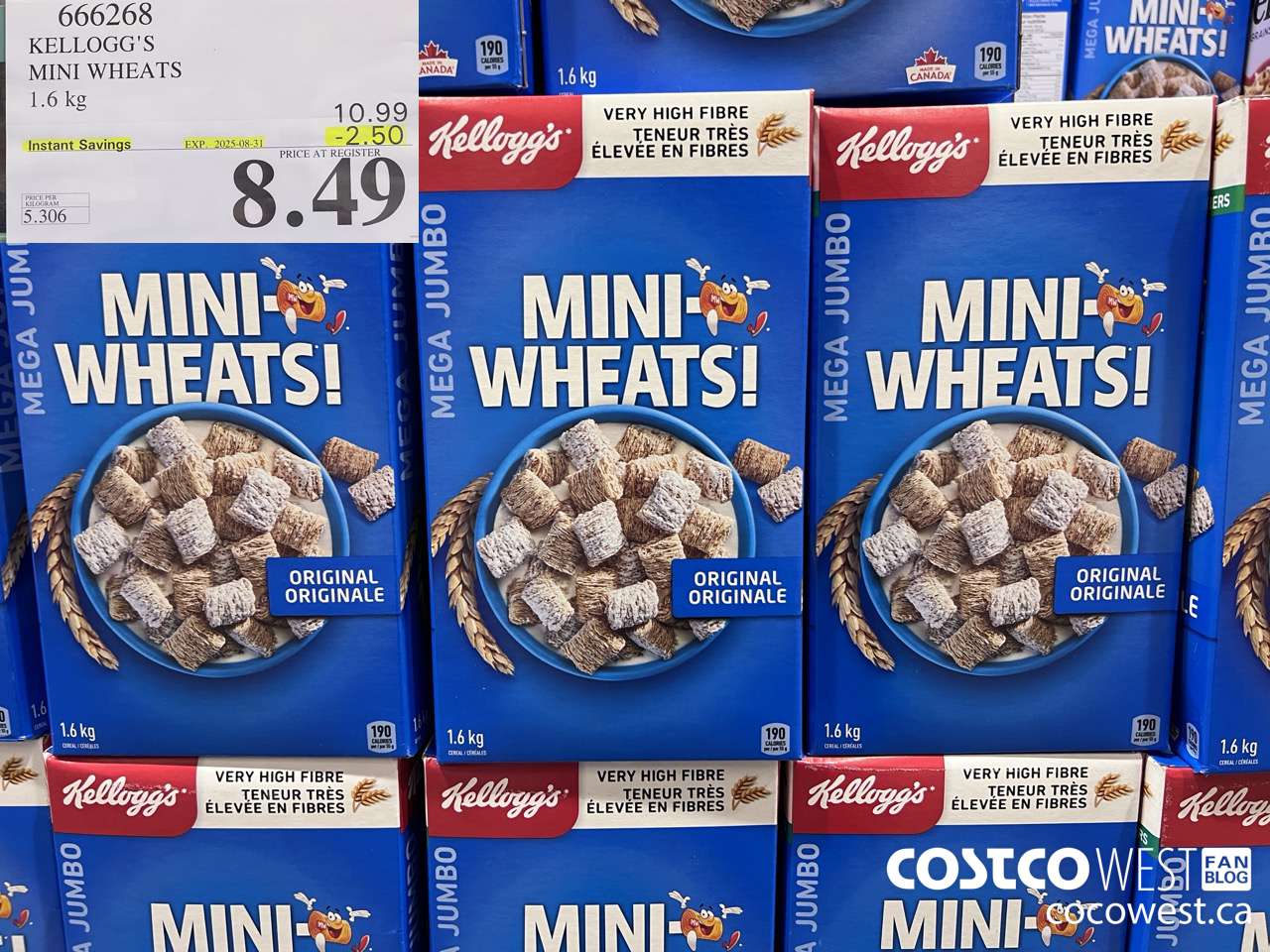 666268 KELLOGG'S MINI WHEATS 1.6 kg ($2.50 INSTANT SAVINGS EXPIRES ON 2025-08-31) $8.49