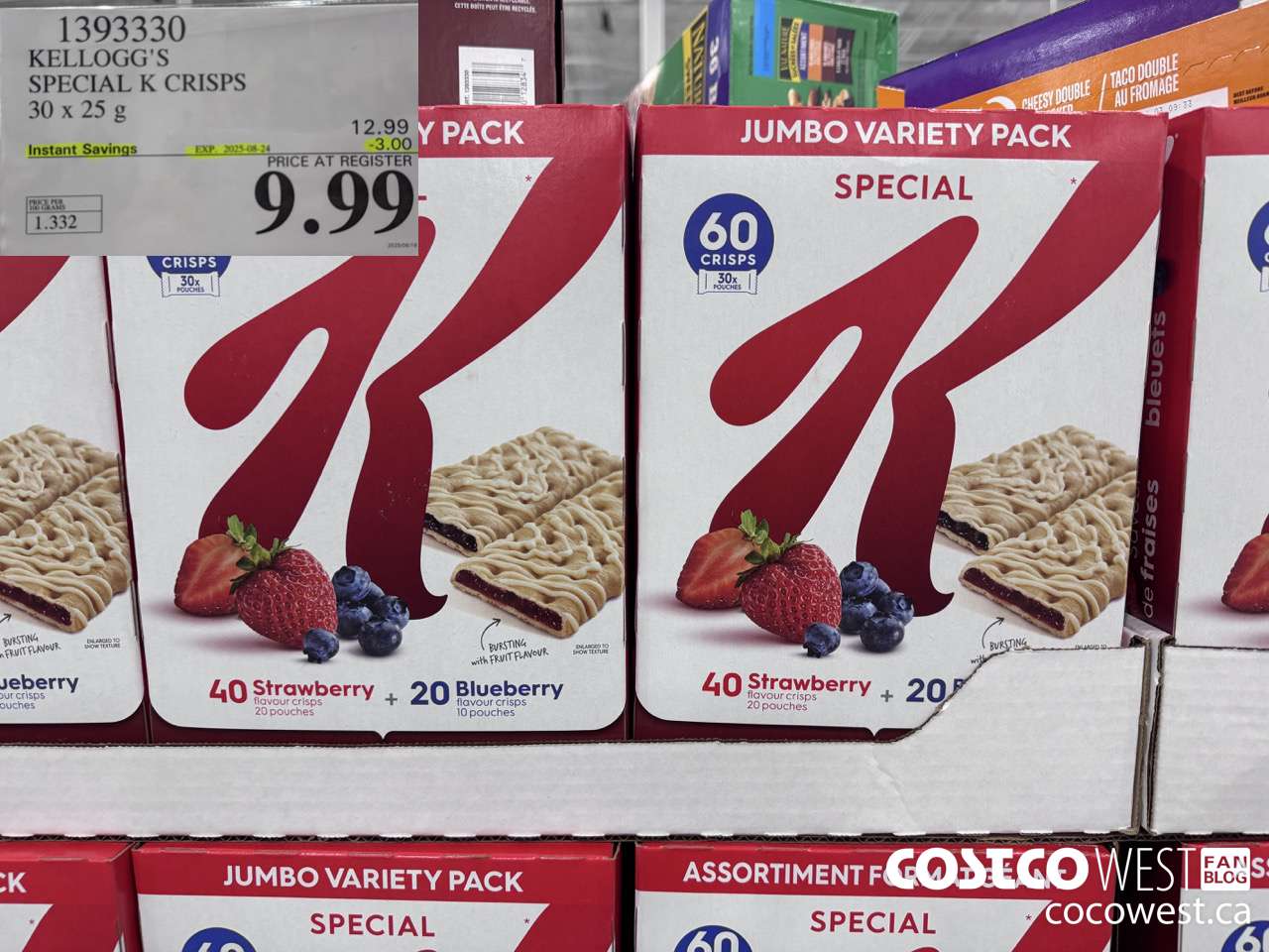 1393330 KELLOGG'S SPECIAL K CRISPS 750 G ($3.00 INSTANT SAVINGS EXPIRES ON 2025-08-24) $9.99