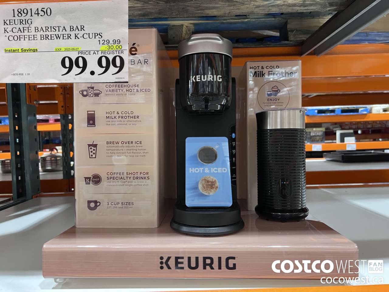 1891450 KEURIG K CAFE BARISTA BAR COFFEE BREWER ($30.00 INSTANT SAVINGS EXPIRES ON 2025-09-07) $99.99