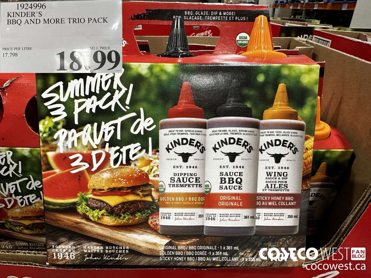 1924996 KINDER'S BBQ AND MORE TRIO PACK $18.99